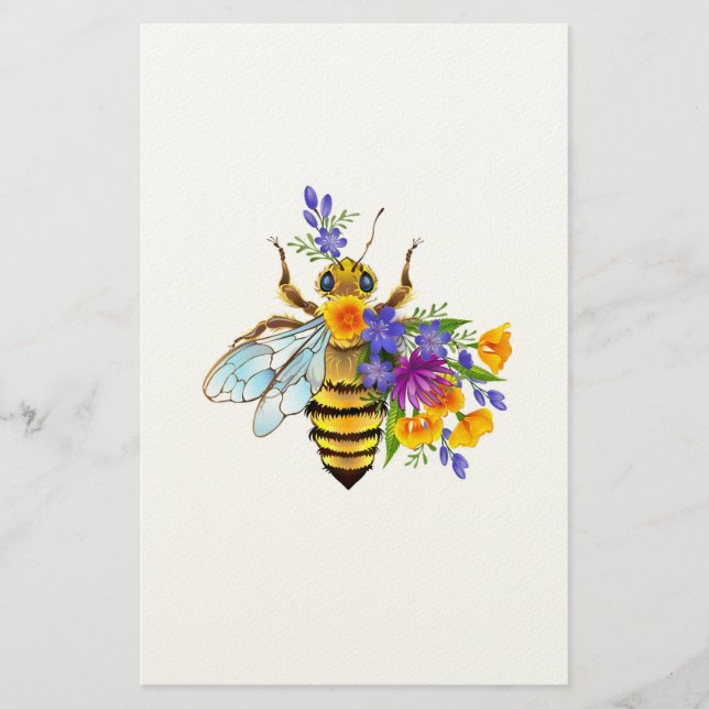 Blombin med vilda växter brevpapper (Framsida)