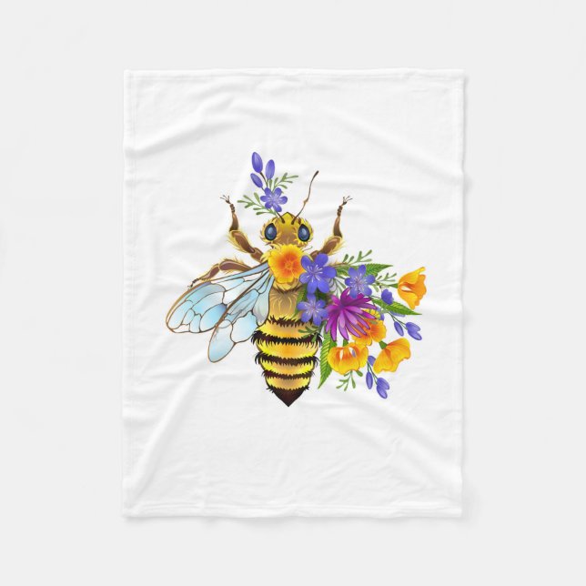Blombin med vilda växter fleecefilt (Framsidan)