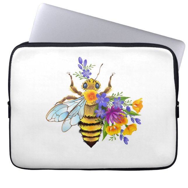 Blombin med vilda växter laptop fodral (Framsidan)