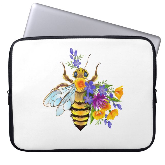 Blombin med vilda växter laptop fodral (Framsidan)