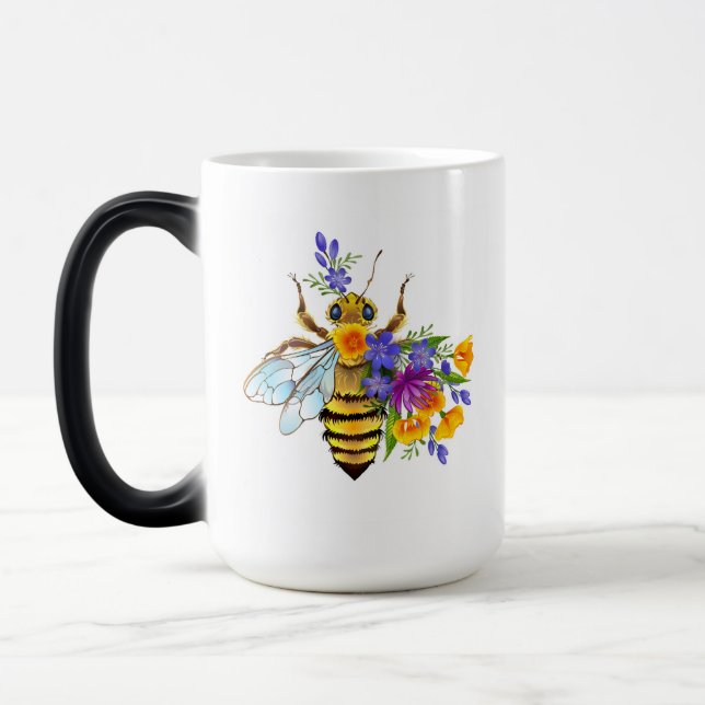 Blombin med vilda växter magisk mugg (Vänster)