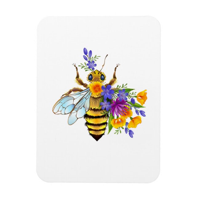 Blombin med vilda växter magnet (Vertikal)