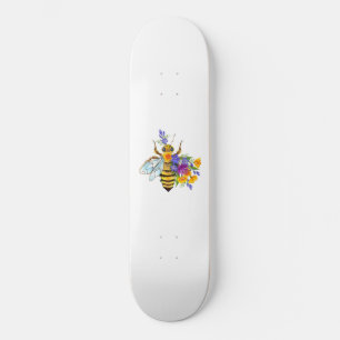Blombin med vilda växter mini skateboard bräda 18,5 cm