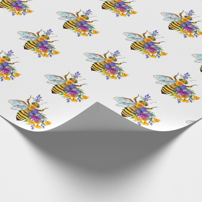Blombin med vilda växter presentpapper (Hörn)