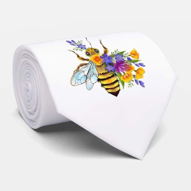 Blombin med vilda växter slips (Rullad)