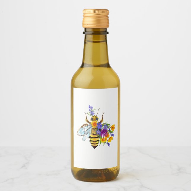 Blombin med vilda växter vinetikett (Framsida)