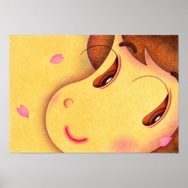 Blomblad och en liten leende. poster (Framsidan)