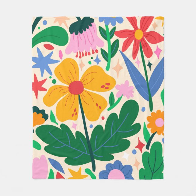 Blomblandning Fleecefilt (Framsidan)