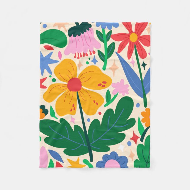 Blomblandning Fleecefilt (Framsidan)