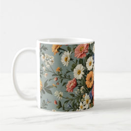 Blomblandning i vas kaffemugg