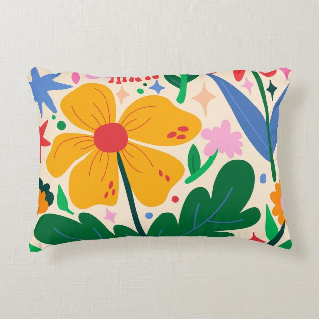 Blomblandning Prydnadskudde (Framsidan)