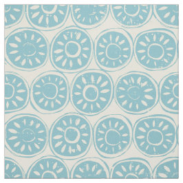 Blomblock blå elfenben tyg