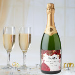 Blomblommor från Bachelorette-partiet<br><div class="desc">En vit bakgrund med faux glitter,  gnistor,  en röd klänning och röd ros,  blommigtar. Anpassa och lägg till ett namn och ett datum.</div>