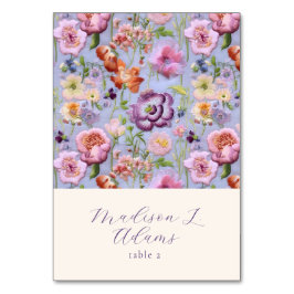 Blombroderiet Bröllop, Namn-monteringskort som kan Bordsnummer