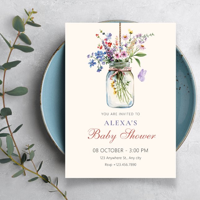 Blombukett baby shower inbjudningar (Skapare uppladdad)