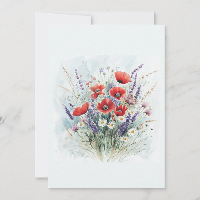 Blombukett-inbjudan Inbjudningar (Framsida)