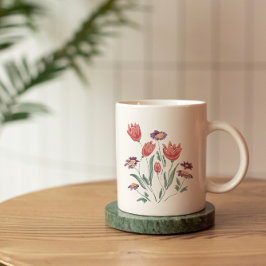 Blombukett Ömtåliga Blomsterarrangemang Kaffemugg