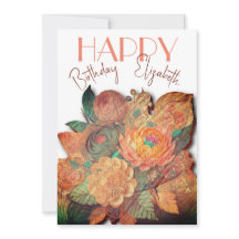 Blombuketten - Trä - födelsedagskort