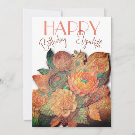 Blombuketten - Trä - födelsedagskort Julkort