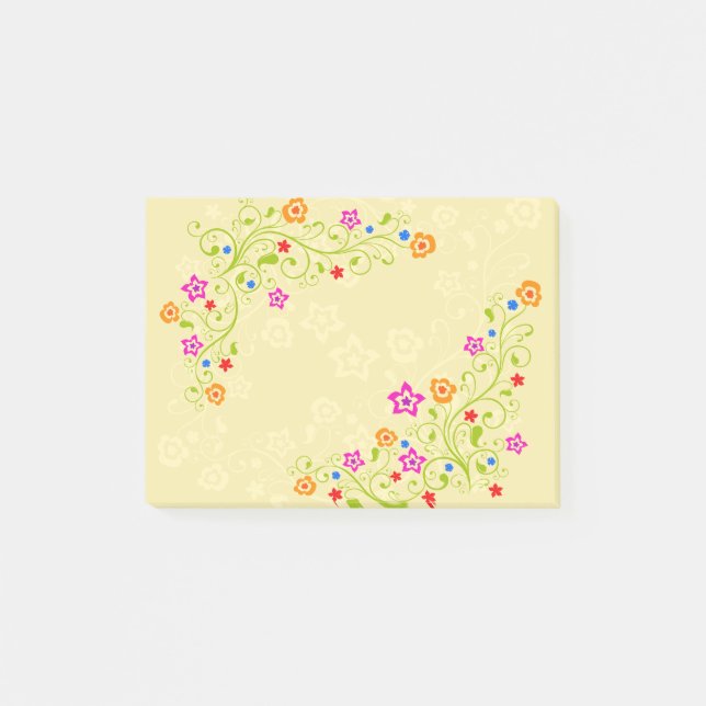 Blomdekor 1 post-it block (Framsida)