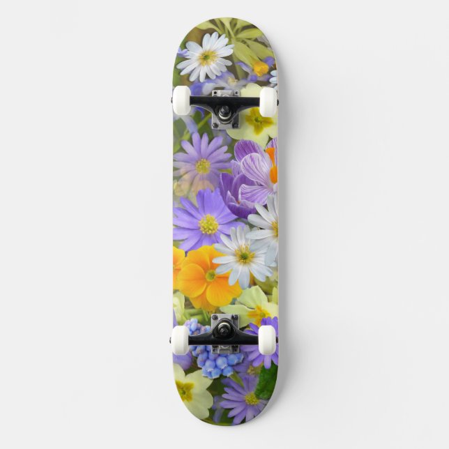 Blomdekor 49 Skateboard Bräda 20,5 Cm (Framsida)
