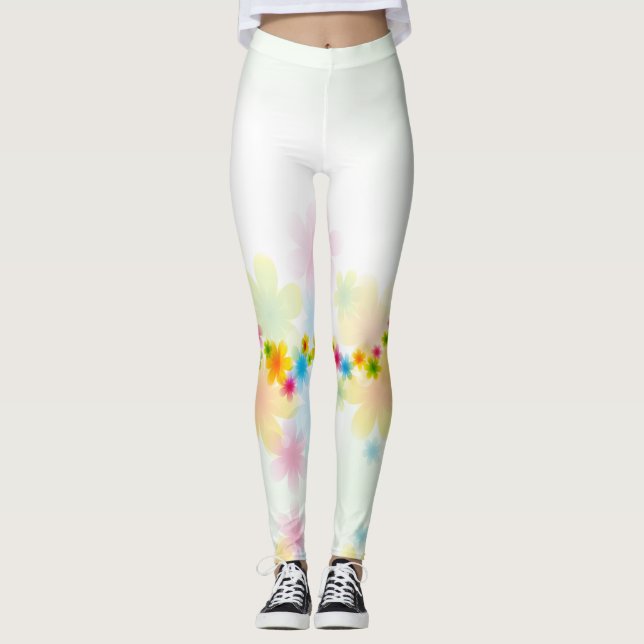 Blomdekor 54 Leggings (Framsida)