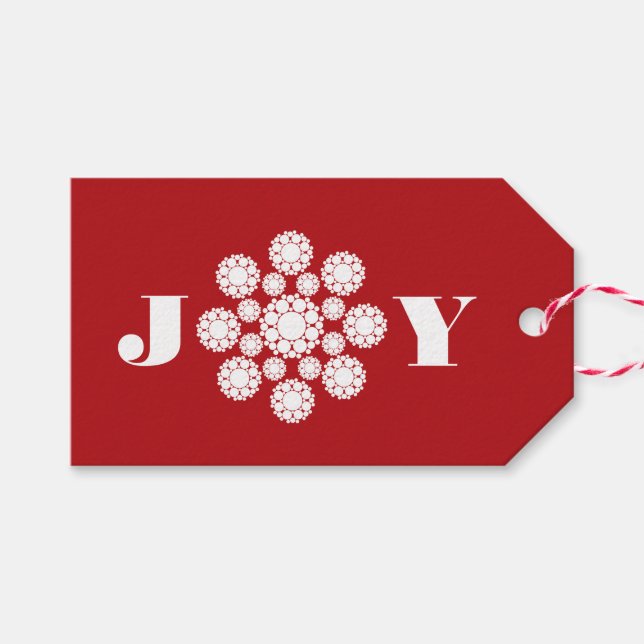 Blomdekoration Joy Jul Helgdag Gift Märkre Presentetikett (Framsidan (Horizontal))