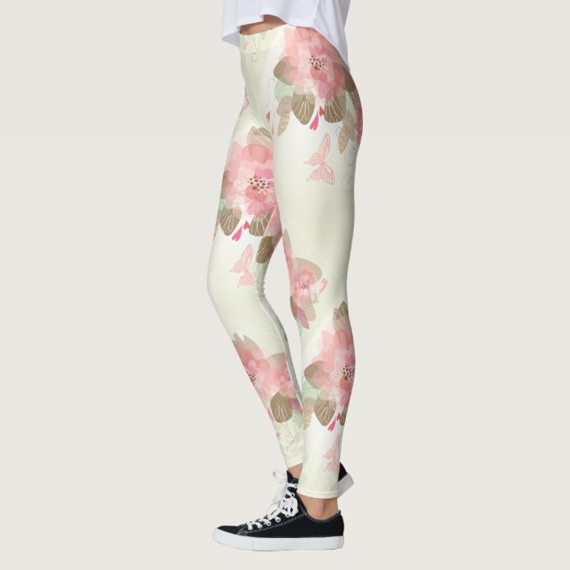 Blomdekorfärg 15 baljväxter leggings (Vänster)