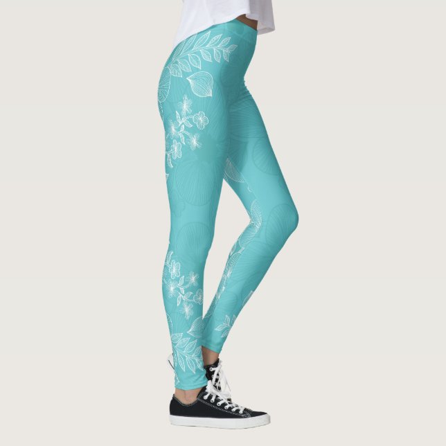 Blomdekorfärg 25 baljväxter leggings (Höger)
