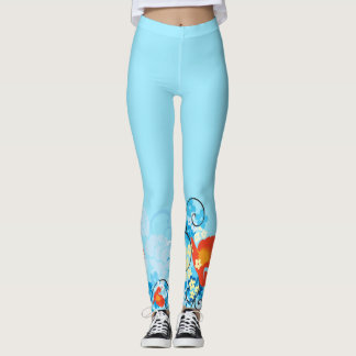 Blomdekorfärg 70A legeringar Leggings