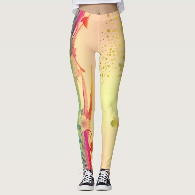 Blomdekorfärg 79 baljväxter leggings (Framsida)
