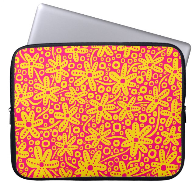 Blomdesign - Amber och Ro Red Laptop Sleeve (Framsidan)