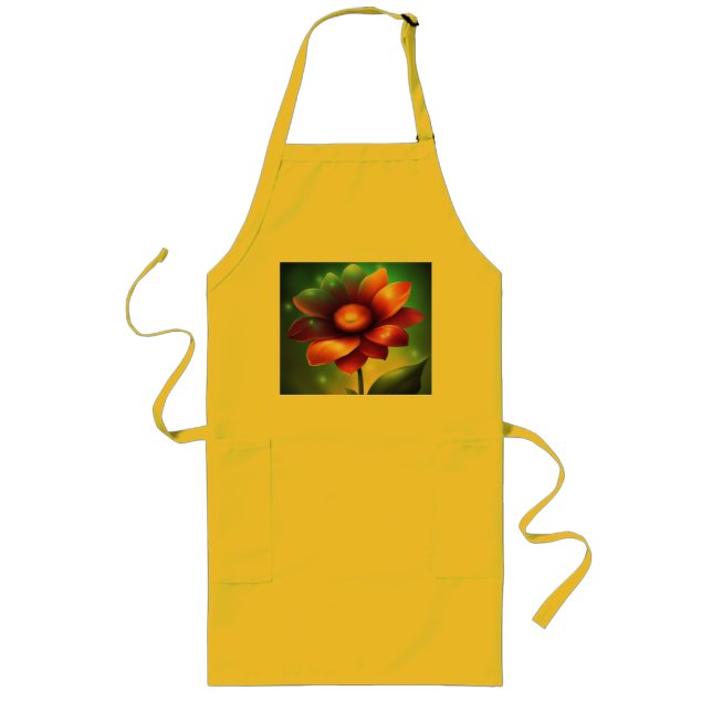 Blomdesign Apron Långt Förkläde (Framsidan)