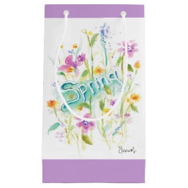 Blomdesignad gåva med papper lila i påsar