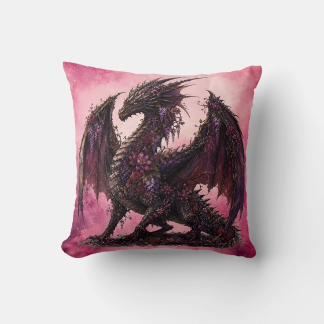 Blomdrake | Botanisk Fantasydrake Kudde (Framsida)