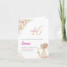 Blomdrömmig Mjuk Sweet 16 Födelsedagsgratulationsk
