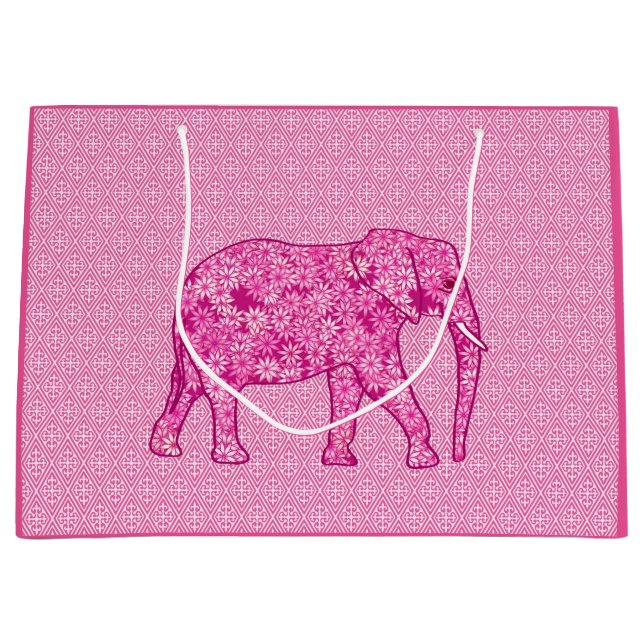 Blomelefant - fuchsisk rosa (Framsidan)