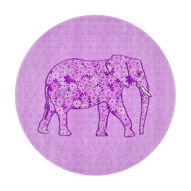 Blomelefant - lila av ametyst (Framsidan)