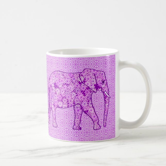 Blomelefant - lila av ametyst kaffemugg (Höger)