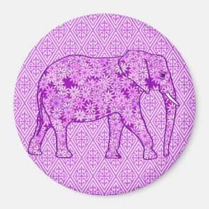Blomelefant - lila av ametyst magnet