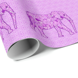 Blomelefant - lila av ametyst presentpapper