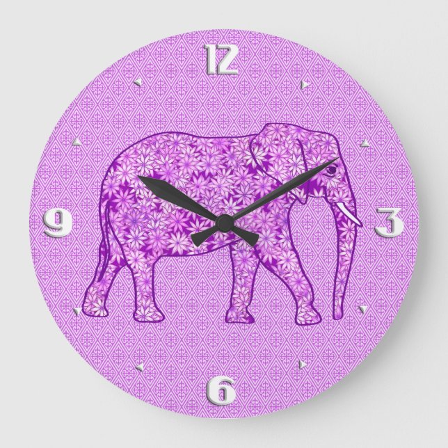 Blomelefant - lila av ametyst stor klocka (Framsida)