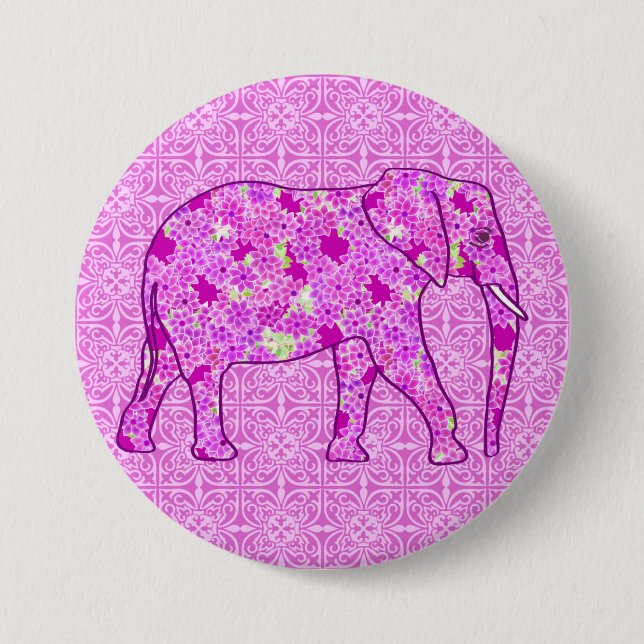 Blomelefant - orkidé och magenta knapp (Framsida)