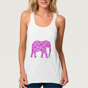 Blomelefant - orkidé och magenta linne med racerback 