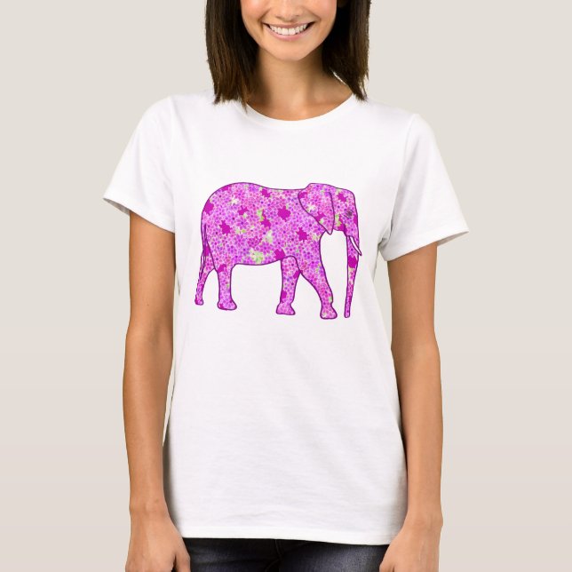 Blomelefant - orkidé och magenta t-shirt (Framsida)