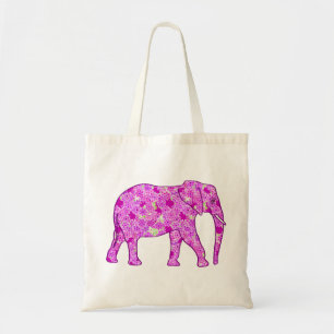 Blomelefant - orkidé och magenta tygkasse