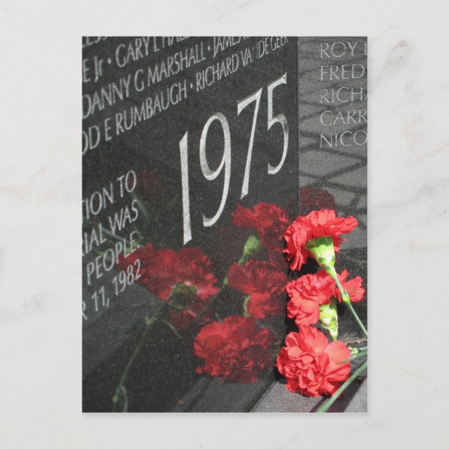 Blomen från Vietnams veteraner Memorial Wall Vykort (Framsida)
