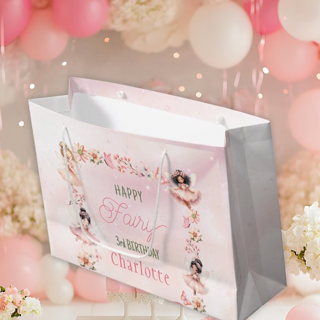 Blomfair 3:e Rosa Glitterpresentpåse (Skapare uppladdad)