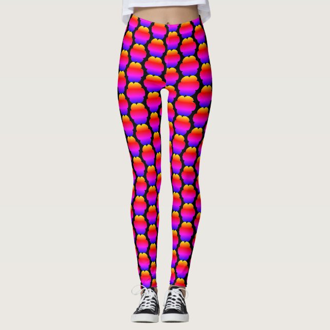 blomfärg form mönster leggings (Framsida)