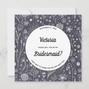 Blomfärgad kalkboard Teckning Modern blir min bris Inbjudningar